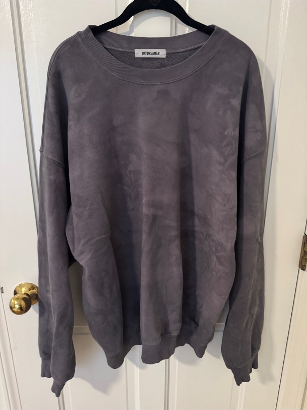Daydreamer unisex Oversized Crewneck Sweatshirt in tie died deep plum